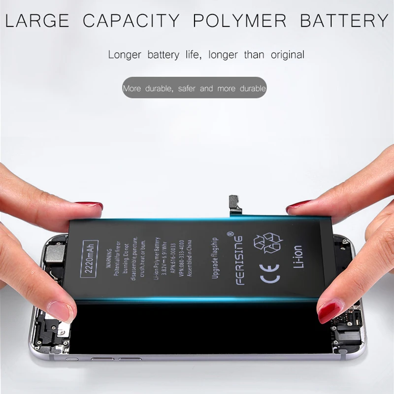 2200mAh/3500mAh Battery For iPhone 6 6s Plus FERISING high Capacity Phone Polymer Internal bateria Replacement Batteries 6Plus