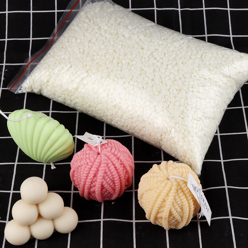 1KG high quality pure white grain natural soy wax aromatherapy candle material, used for DIY candle waxing handmade gifts