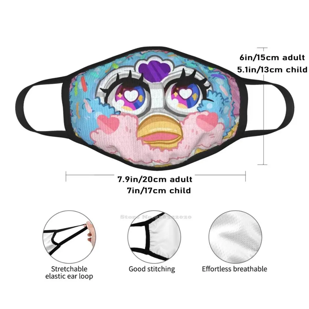 Clown Furby Summer Washable Breathable Reusable Masks Furby Furby Long Furby Cute Clown Custom Party Sprinkles Birthday