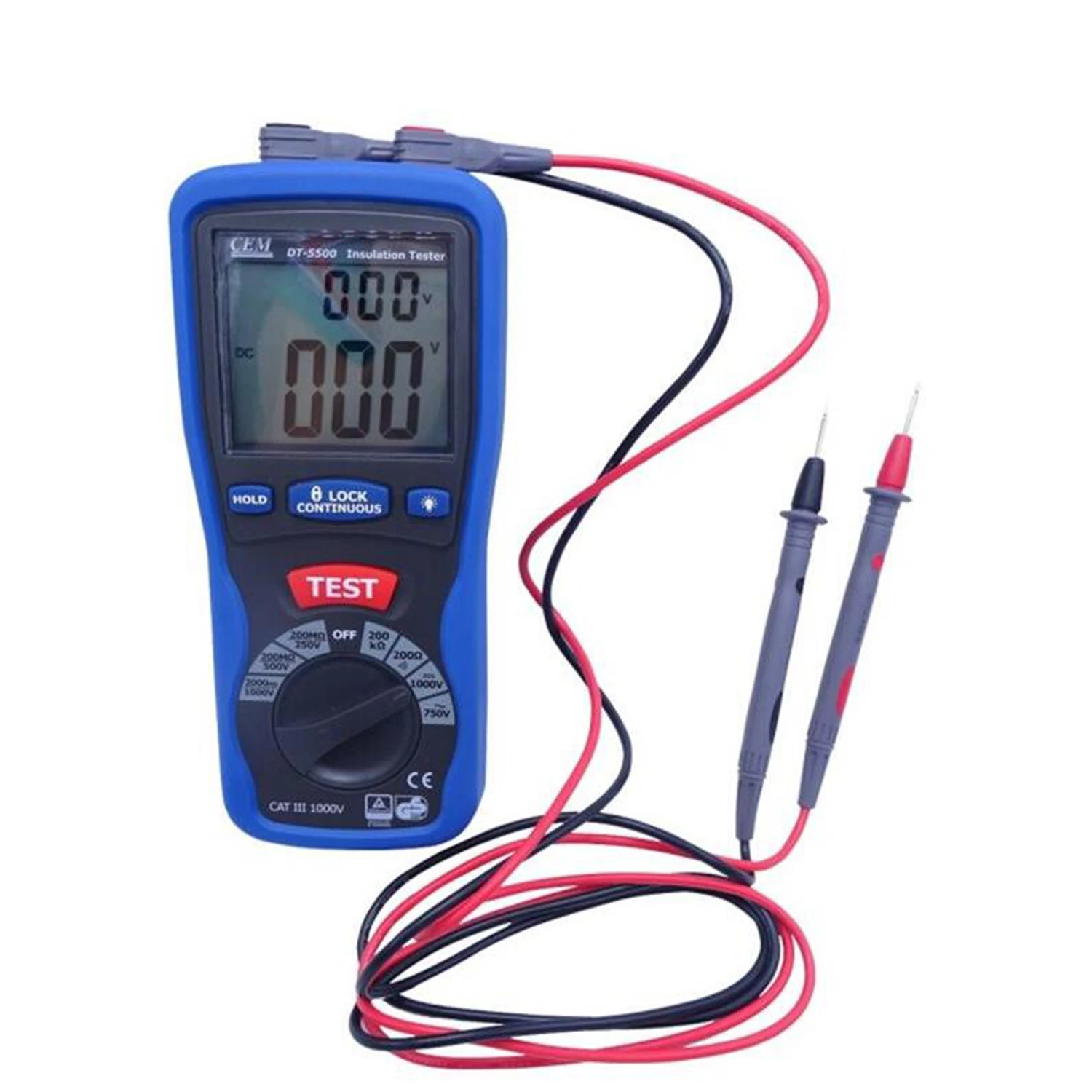 CEM DT-5500 Digital Insulation Resistance Tester Electrical Equipment Insulation Material Resistance Detection Over Range Prompt