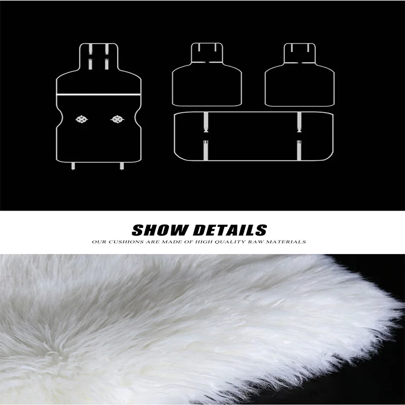 AUTOROWN Artificial Sheepskin High Quality Long Fur Car Seat Cover Front Seat Universal Size Basic Function 2018 New Fashion