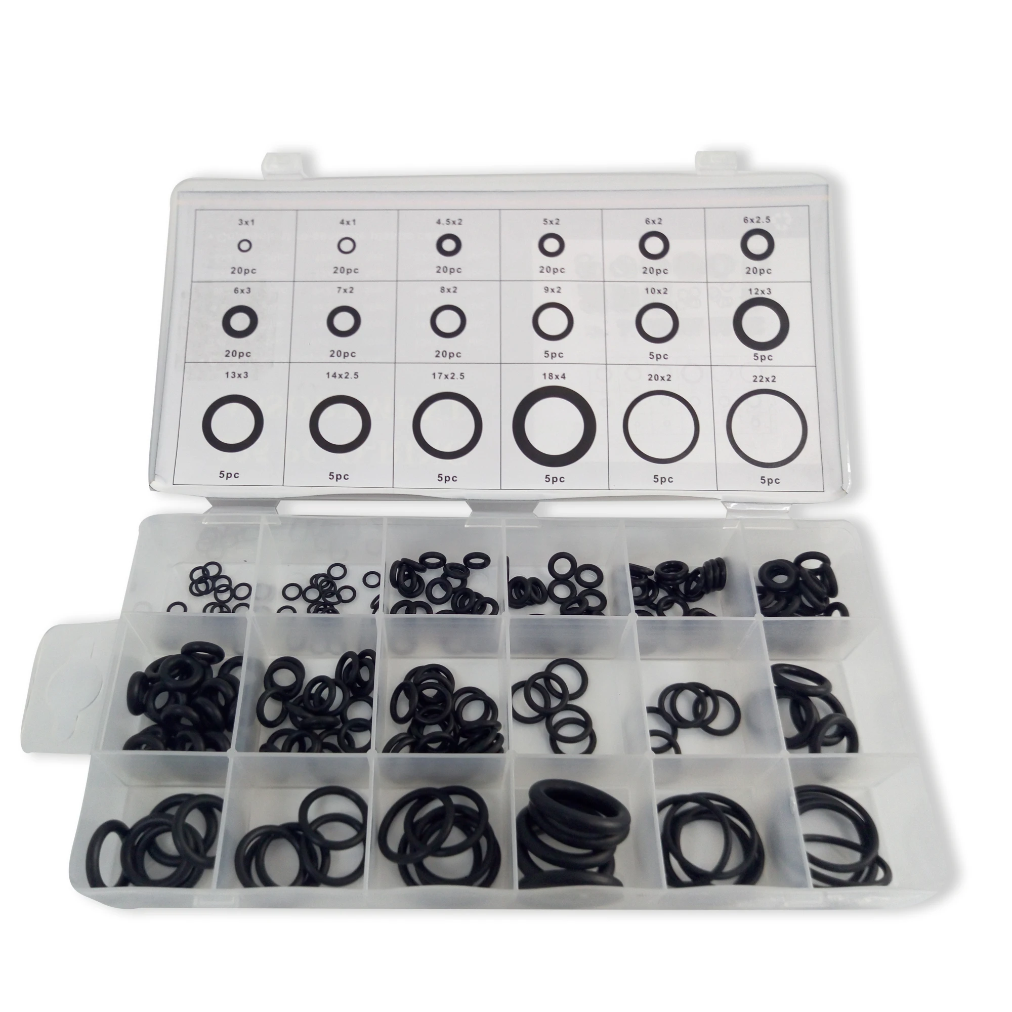 Acecare Black O-ring 225pcs/18 Sizes For Scuba Diving Tank Cylinder Rubber Replacements Durable Sealing O-rings