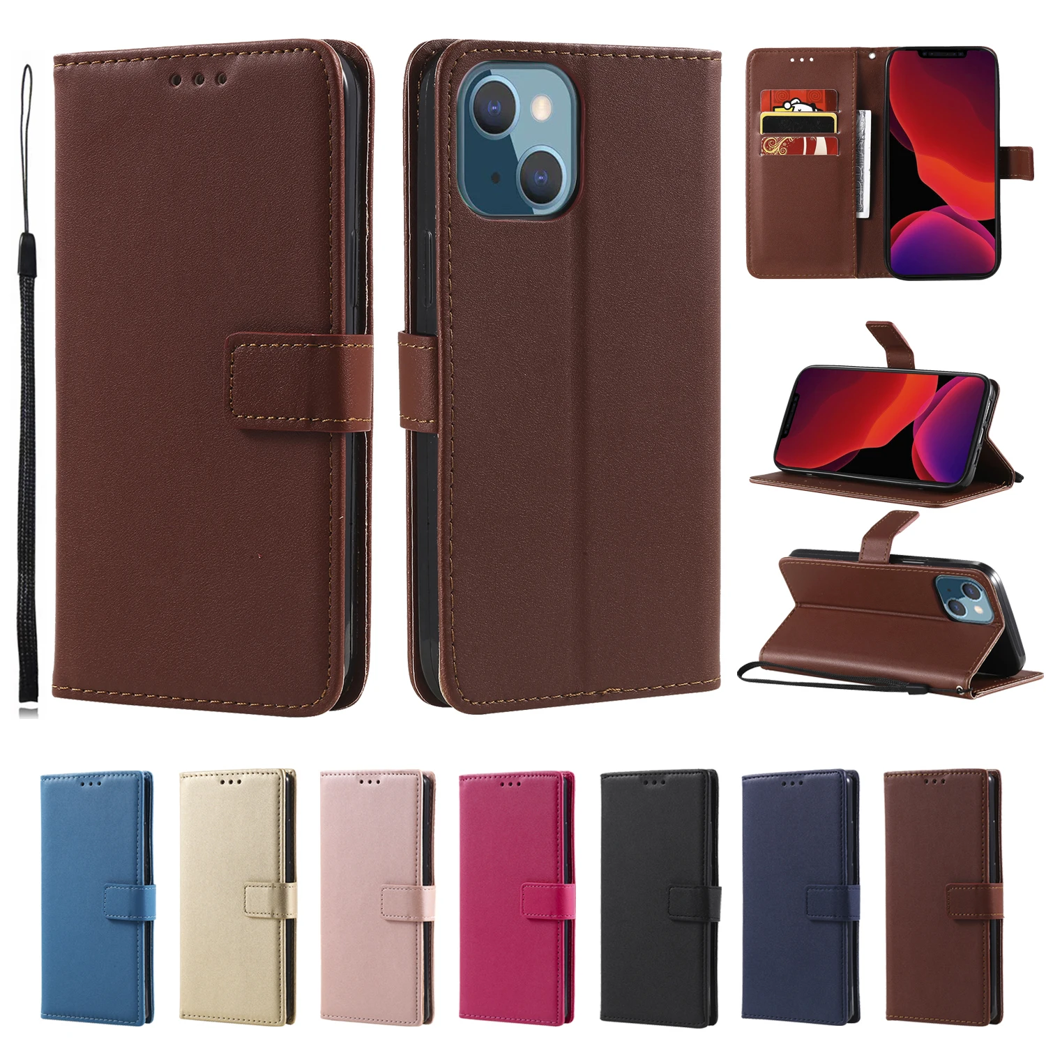 Leather Flip Wallet Case For Samsung Galaxy J1 J2 J3 J4 J5 J6 J7 J8 2015 2016 2017 Plus Pro 2018 Next Core Neo Protect Cover