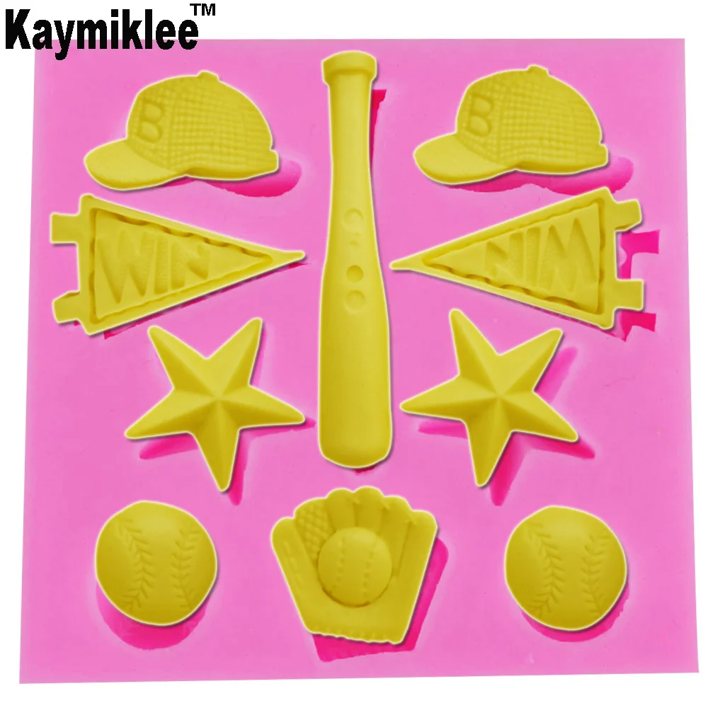 Kaymiklee F1143 Baseball Sports Hat UV Resin Silicone Mold Fondant Chocolate Candy Gumpaste Lollipop Crystal Epoxy Soft Clay Bak