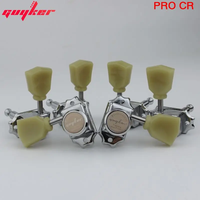 1 Set GUYKER 3R3L Locking String Vintage Deluxe Electric Guitar Machine Heads Tuners Nickel /Chrome Tuning Pegs