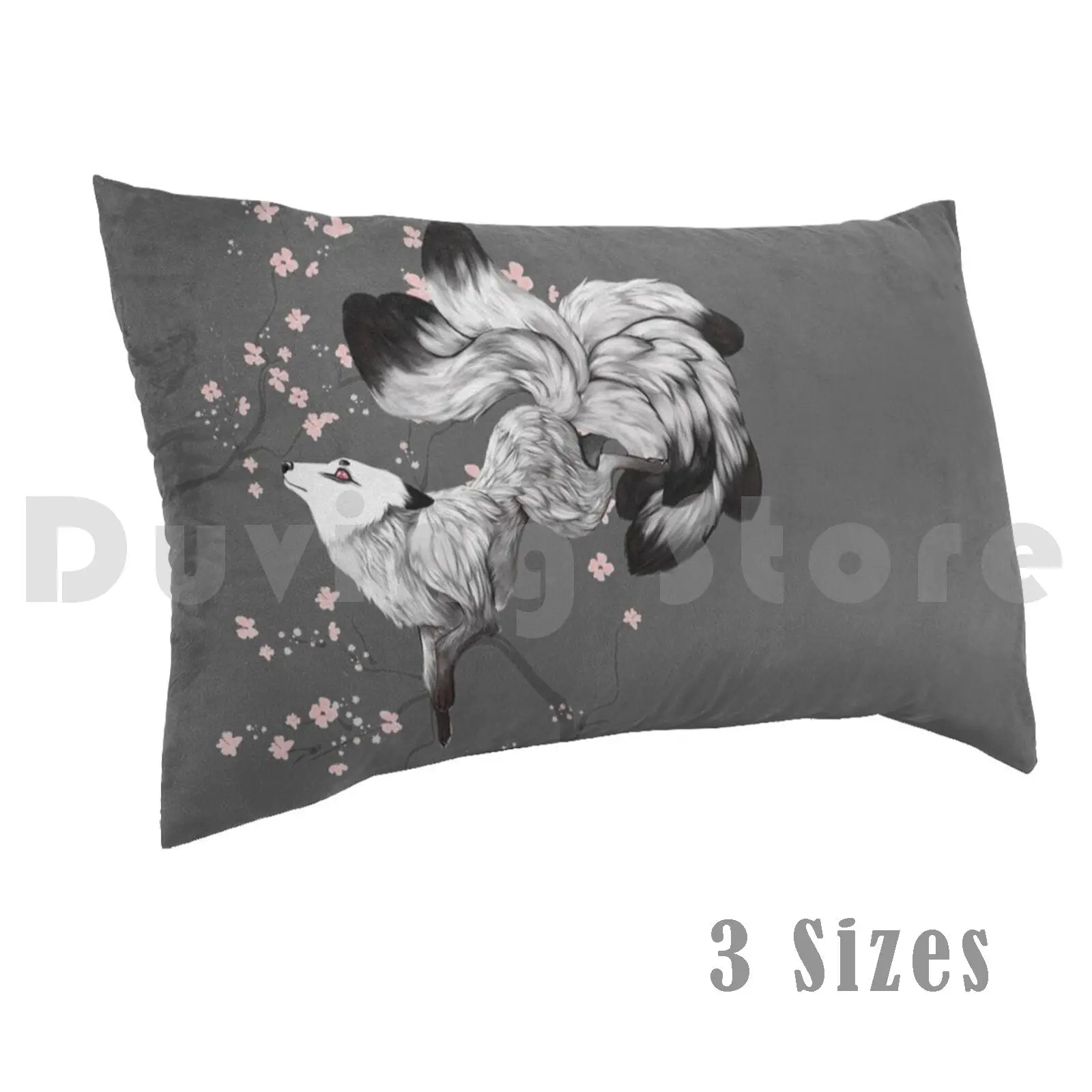 Blossom Pillow Case Printed 50x75 Cherry Blossom Fox Spring Nine Tailed Fox Nine Tails Yokai