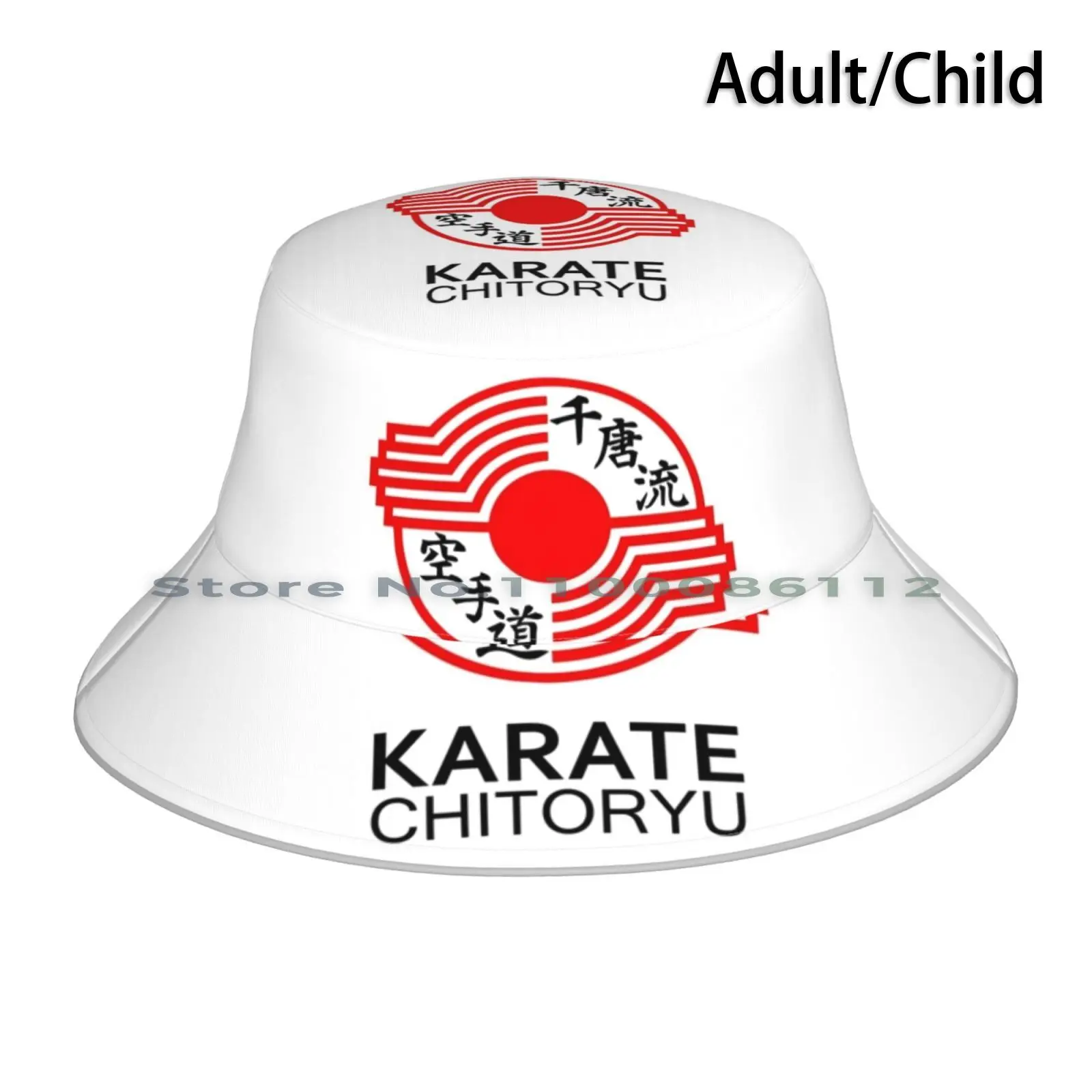 Chitoryu Karate Symbol And Kanji Bucket Hat Sun Cap Shotokan Chitoryu Kyokushin Martial Arts Japan Red Karatedo Boxking