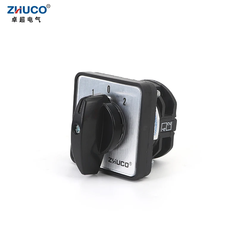 ZHUCO LW8D-10 3 Positions 1-4 Phases 10A 1-0-2 Panel Mounting Cam Changeover Switch Reversing Switch Rotary D101.1 D202.2 D303.3