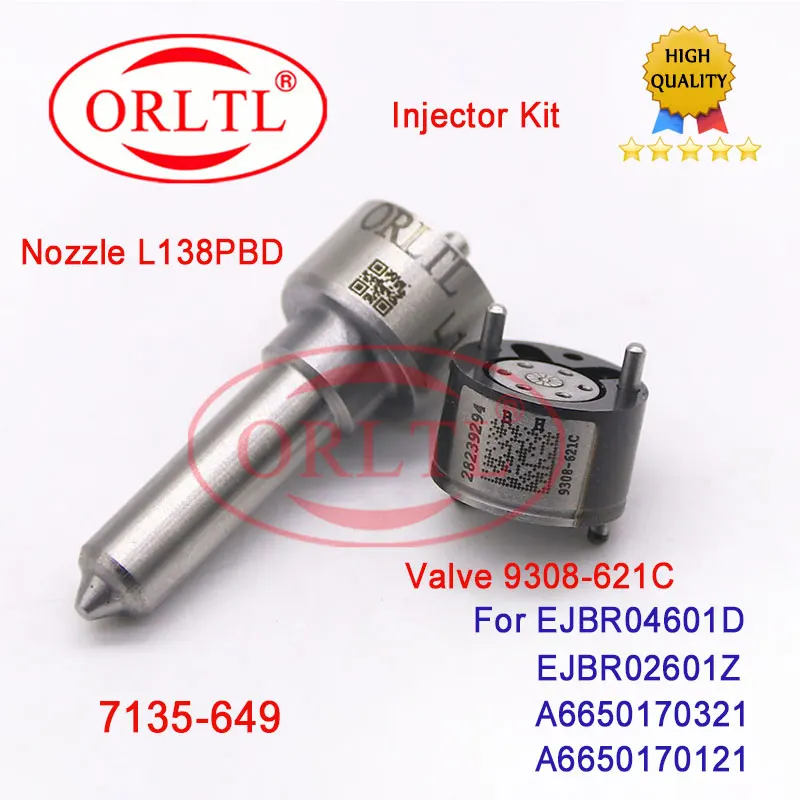 

NOZZLE L138PBD INJECTOR VALVE 9308-621C REPAIR KITS ( 7135-649 ) FOR EJBR04601D EJBR02601Z A6650170121 SSANG YONG