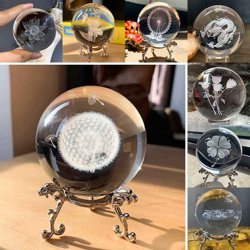 

3D шар H & D 60 мм, лазерная фотография, искусство, миниатюрная Сфера, домашний декор, аксессуары, рождественский подарок, металлическая подставка