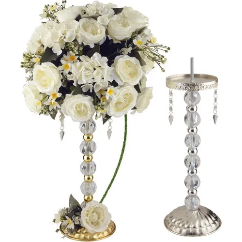 Dream World 54 cm Father Flower Candlestick Flowerless Silver Color