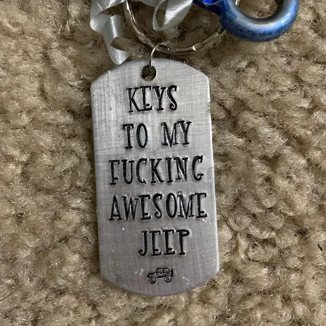 

Keychain, ACcessories, Jeep Gifts for Her, Jeep Wrangler Accessories To My Fuking Awesome Jep Key Ring