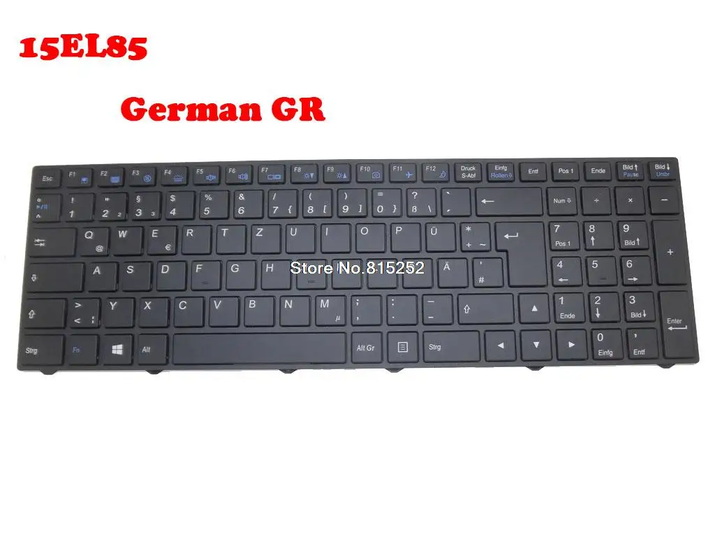 

Laptop Keyboard For SKIKK 15EL85 With Frame New Black German GR With Backlit