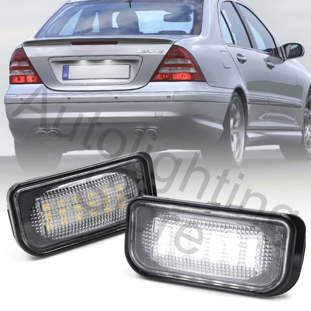 2pcs Canbus LED License Number Plate Light Assembly Replacement For Mercedes Benz C-class W203 R230 W209 C209 A209 SL CLK Class