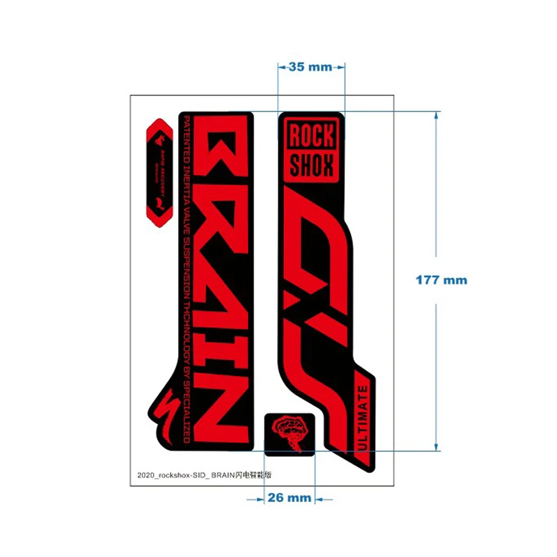 2019 rockshox sid brain smart version front fork sticker mountain bike bicycle waterproof sticker decoration