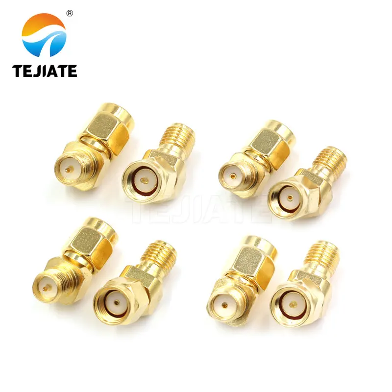 2PCS WiFi Picture Transmission FPV Adapter SMA Male to SMA Female Head 135°45° Oblique Angle SMAJKW Pure Copper