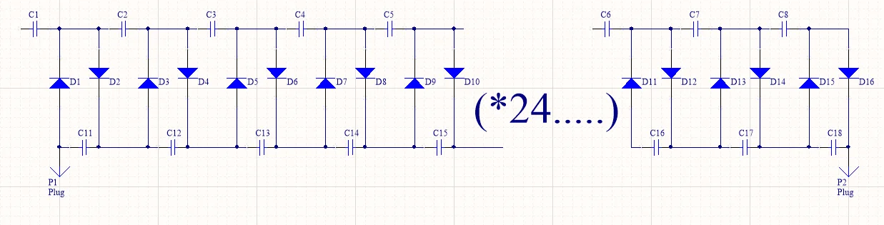 Voltage Doubler Rectifying Circuit Board 24 Times Rectifier 60000V High Voltage Multiplier Electrostatic Generator