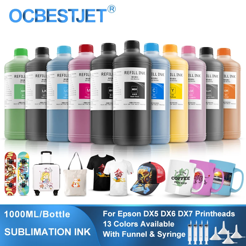 1000ML Sublimation Ink Ink For Epson 3800 3880 4800 4880 7700 9700 7800 7880 7600 9600 9800 9880 P800 T3270 T5270 Heat Transfer