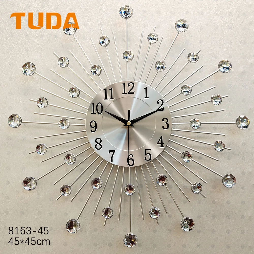 

TUDA 46x46cm free shipping Metal Silent Wall Clock Creative Fashion Living Room Wall Watch Personality Art Clock home decore