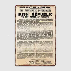 Irish Proclamation Of Independence Metal Sign Wall Mural Cave Pub Funny Poster Tin Sign Poster