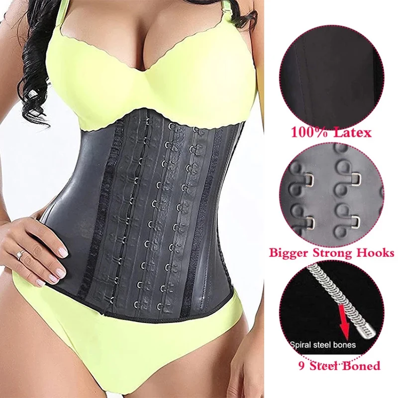 

Latex Waist Trainer Body Shaper Shapewear Slimming sheath Belly Girdle Workout Tummy Control Corset for Women Colombian girdles