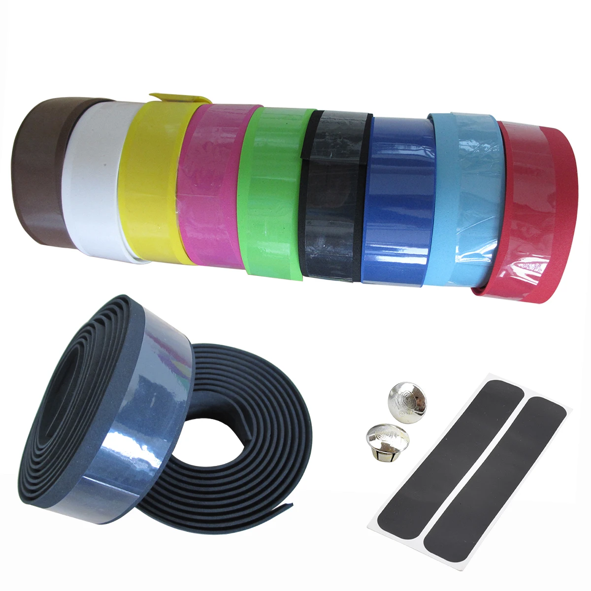 Road Bike Handlebar Tape Durable Comfortable Cycling Racing Bicycle Handle Bar Grips Tapes +2 Bar Plugs Belt Straps 9 Colors