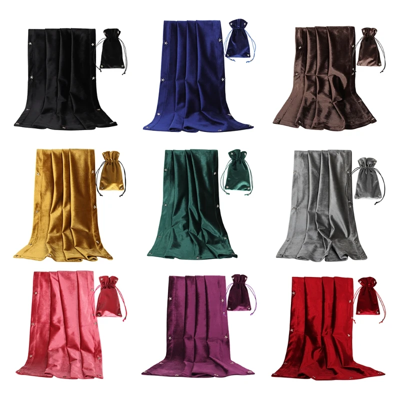 The Velvet Divination Tablecloth with Tarot Pouch Nordic Metaphysical Altar Cloth Cards Board Game Table Cover Card Mat