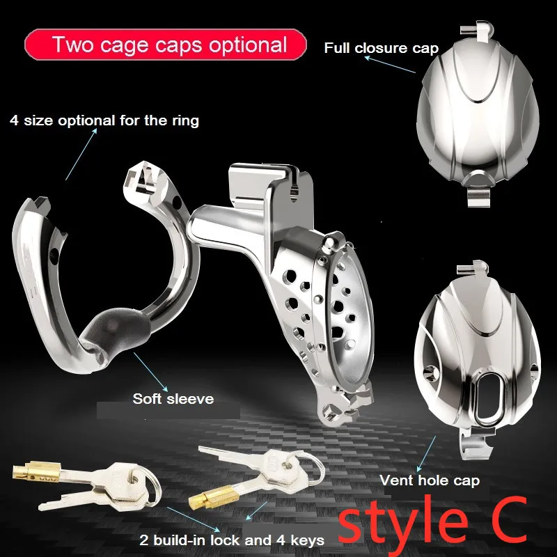 Chastity Cage Metal Openable Ring Quick Disassemble Cap Flip Design Male Chastity Device Vent Hole Cage Sex Toys for Adult Games