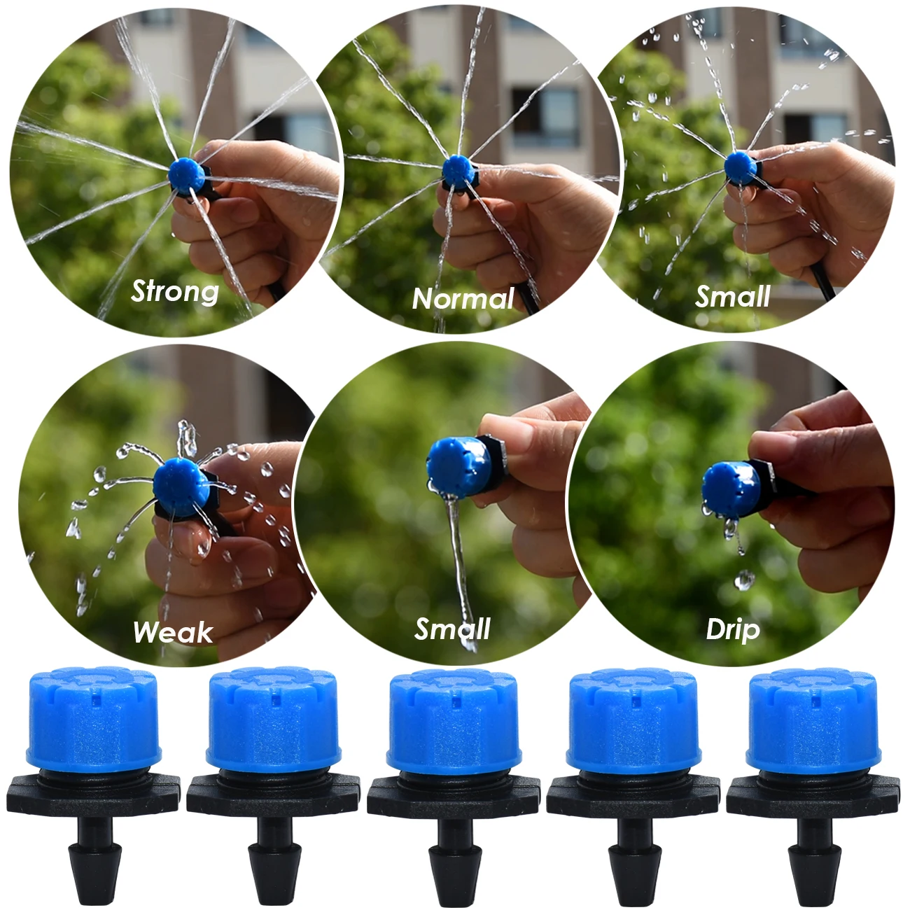 SPRYCLE 50-800X Garden Adjustable Nozzle Drip Irrigation Watering Sprinkler 1/4\'\' Anti-Clogging Dripper Emitter Flower Vegetable