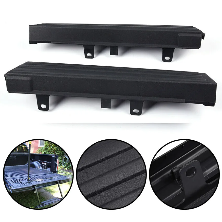 2 Pcs Black Tailgate Moulding Cap For Ford F-150 2009-2014 ABS Plastic Ready To Be Painted