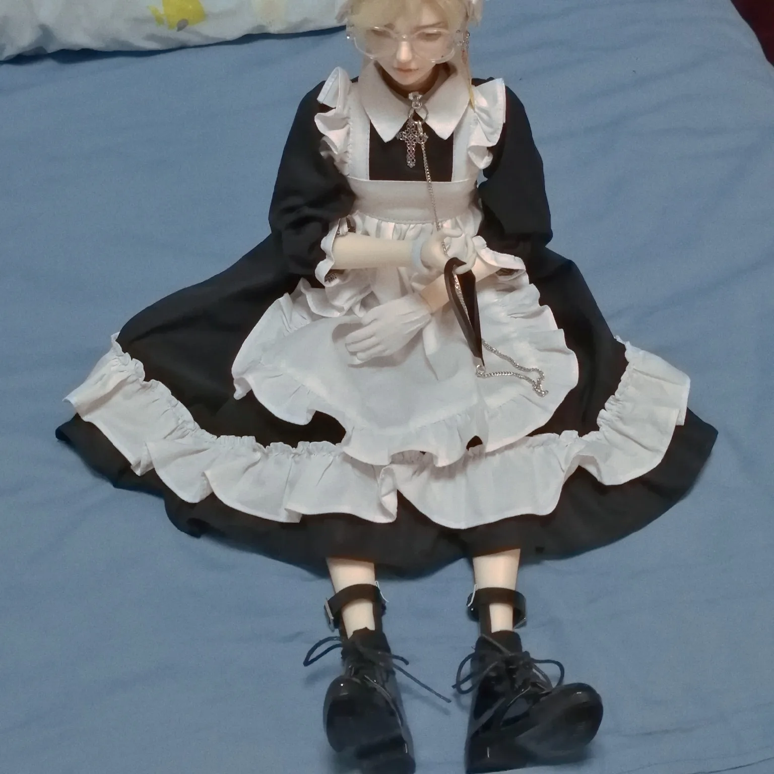 귀여운 흑백 메이드 복장 인형 액세서리, BJD 인형 옷 수트, 1-3, 1-4, 1-6 브라이스 사이즈, MSD YOSD