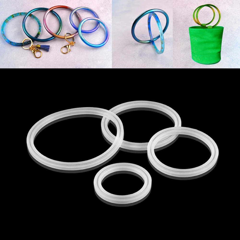 

1pcs Round Bracelet Silicone Mold Resin Bracelet Big Bangle Mould For DIY Jewelry Casting Tools Dried Flower Resin Decorative