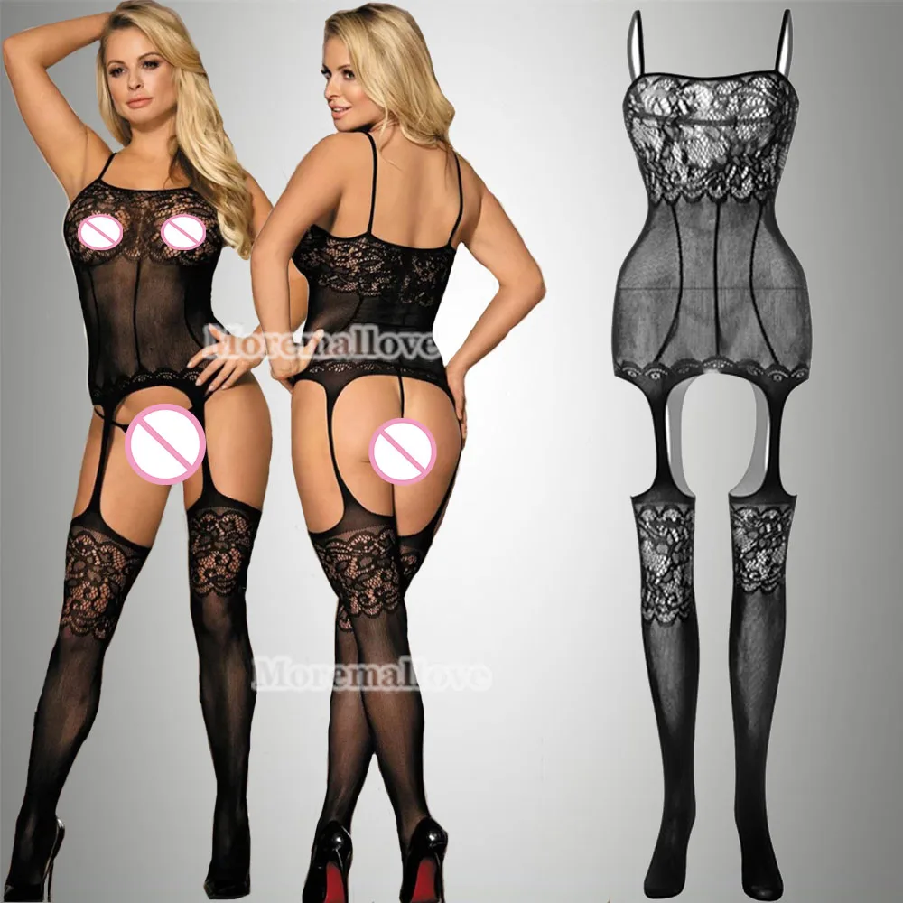 3 IN 1 Set Exotic Bodysuits +Mesh Jacquard Gloves+Lace Mask Ball Masquerade Women Underwear Fishnet Bodystockings Teddies Mujer