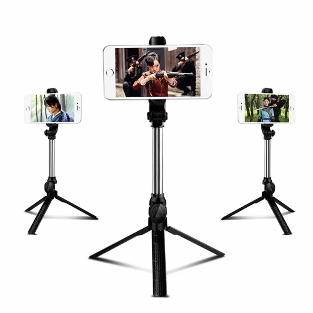 Bluetooth-compatible selfie stick with integrated tripod multi-function support live video phone holder for iphone 11 xr