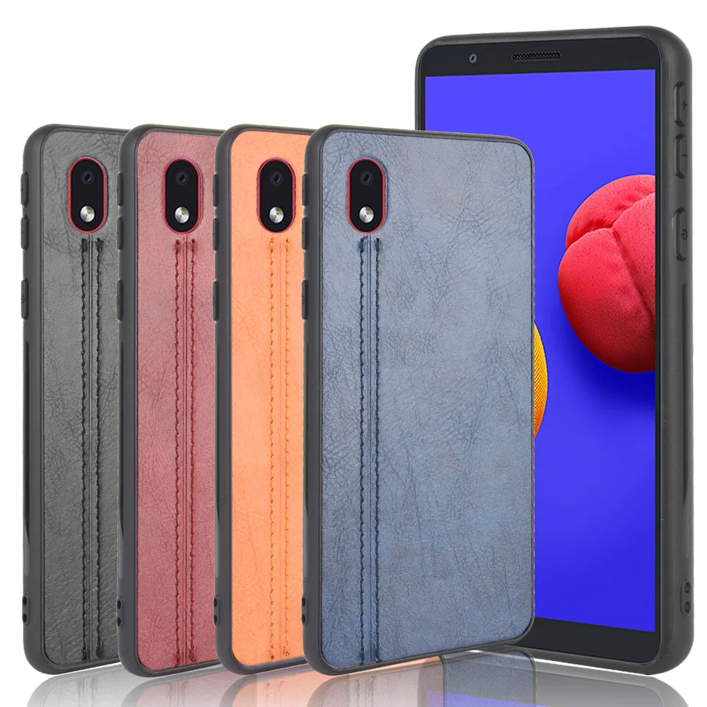 For Samsung A01 Core Case Suture Soft Edge PU Leather Hard Phone Cover For Samsung Galaxy A01 Core A013F SM-A013F Case