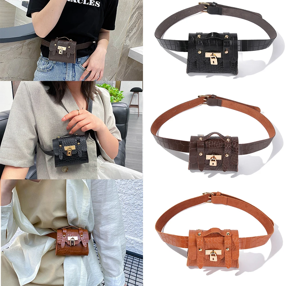 1PC Fashion Crocodile Print Mini Waist Bag Women Small Crossbody Girdle Bag Portable Coin Purse Girl Wallet Clothing Accessories