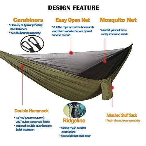 Outdoor Mosquito Net Hammock Tent With Waterproof Canopy Awning Set Quick Open Hammock Portable Pop-Up