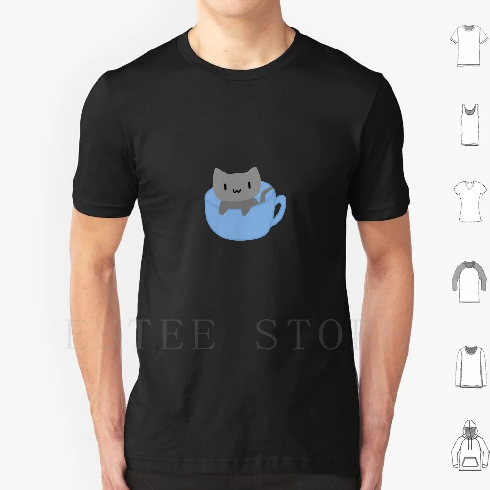 Teacup Cat T Shirt Print Cotton Cute Kawaii Teacup Cat