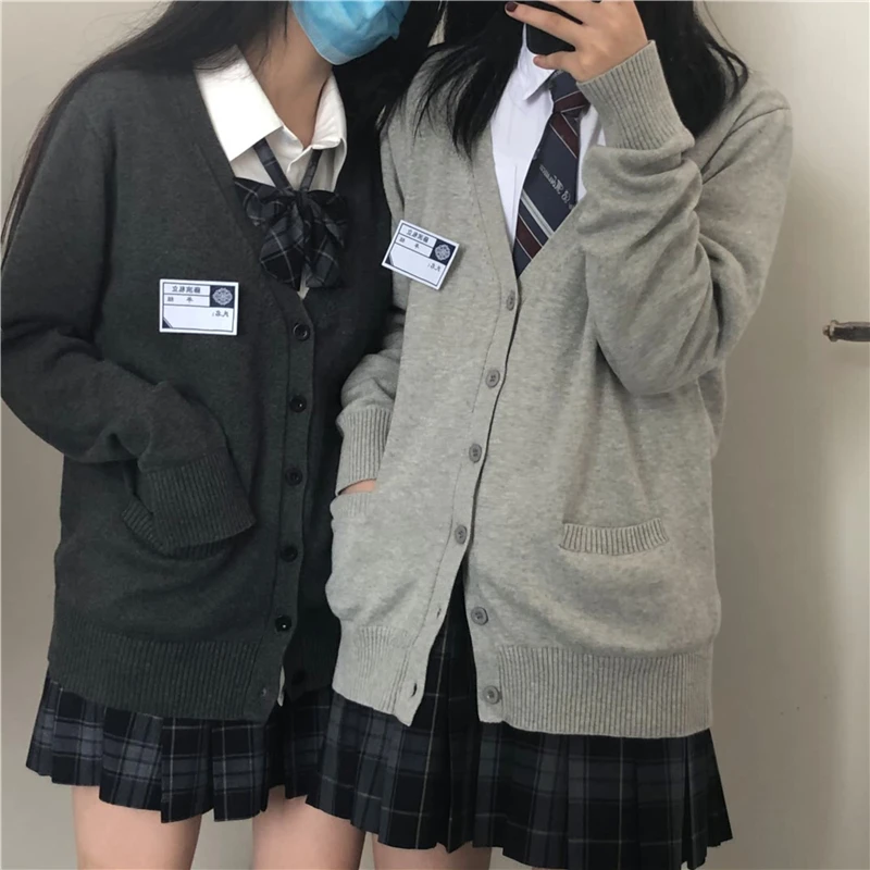 New Spring Autumn Women Knit Cardigan Sweater Gray Gray Navy Blue Casual Thin Coat Female Knitted Jacket Elegant Outerwear