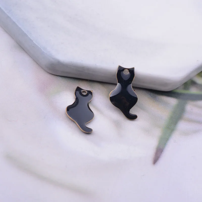 30 Stück 8*15mm Niedliche Beidseitig Emaillierte Katzenanhänger für Schmuckherstellung und Basteln DIY Mode Anhänger Armband Ohrring Charms – Detail 7