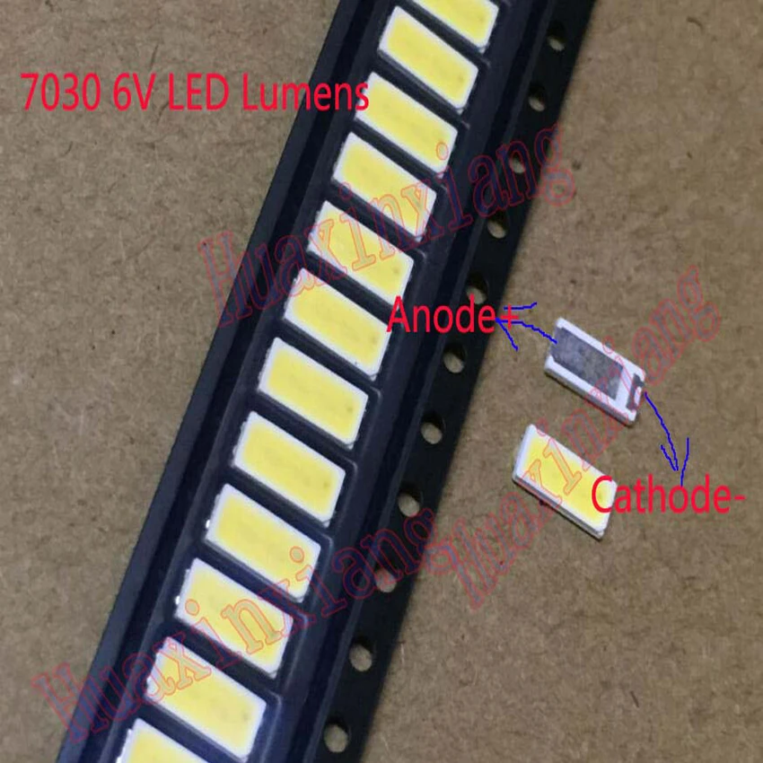 lot smd led 7030 6v 1w branco fresco para tv backlight 200ma 100 pcs 01