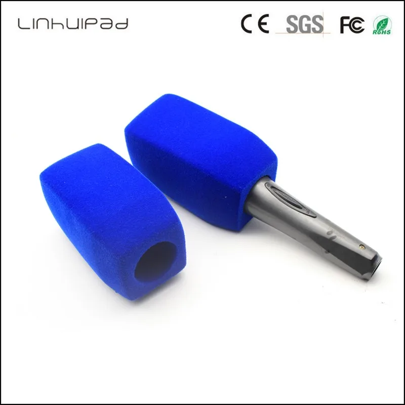 Linhuipad L-7 カスタマイズインタビューマイクフロントガラス大サイズフロックプリントロゴ泡フロントガラスサッカークラブレポーター