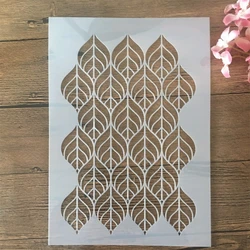 A4 29cm Leaves Geometry Texture DIY Layering Stencils Wall Painting Scrapbook Coloring Embossing Album Decorative Template