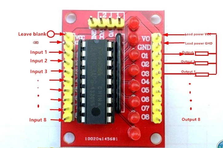 8 Output LEDs ULN2803 Module/Darlington Tube Module