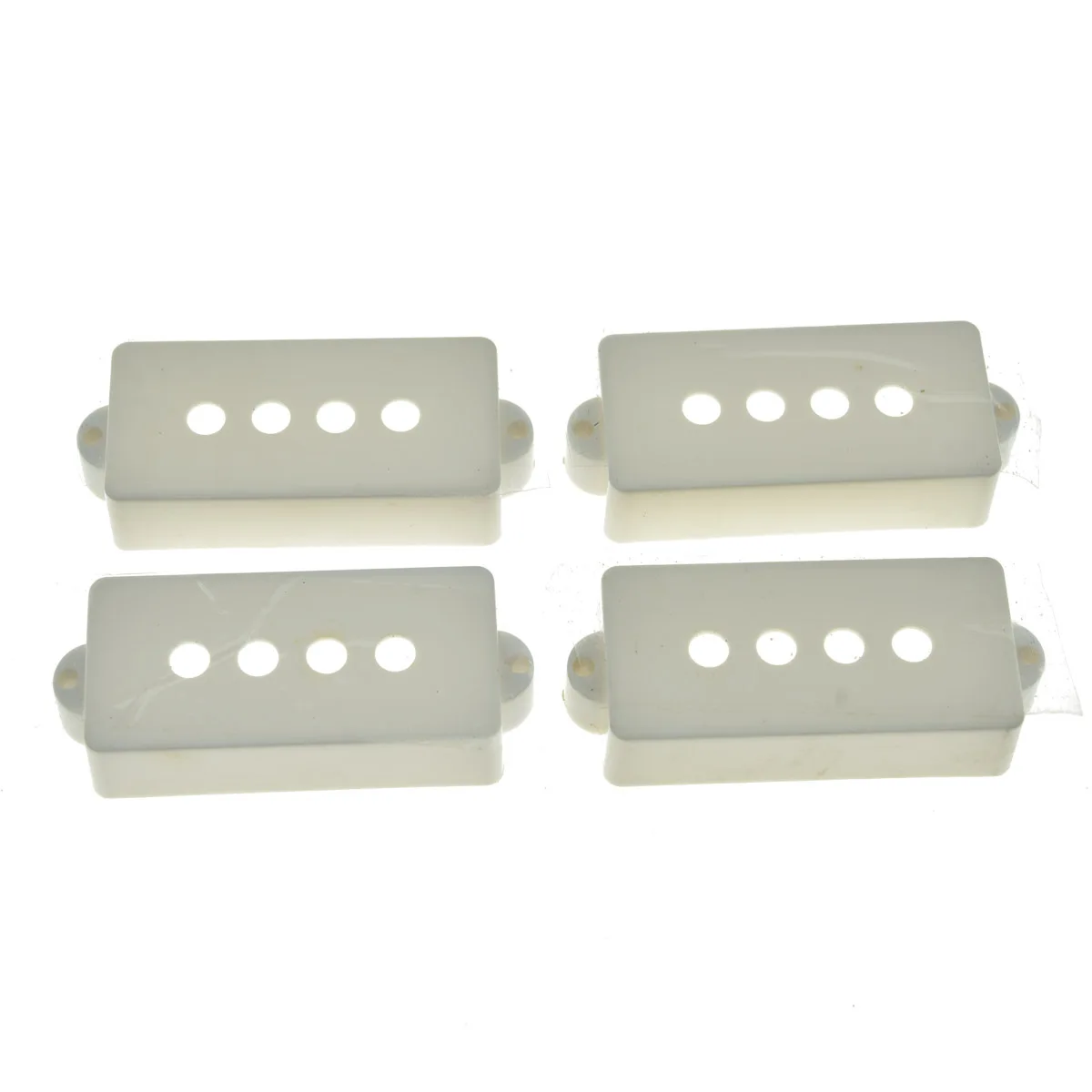 KAISH 4pcs P Bass Pickup Covers 4 String Electric Bass Pickup Covers for Precision Bass P Bass guitar Black/White/Cream