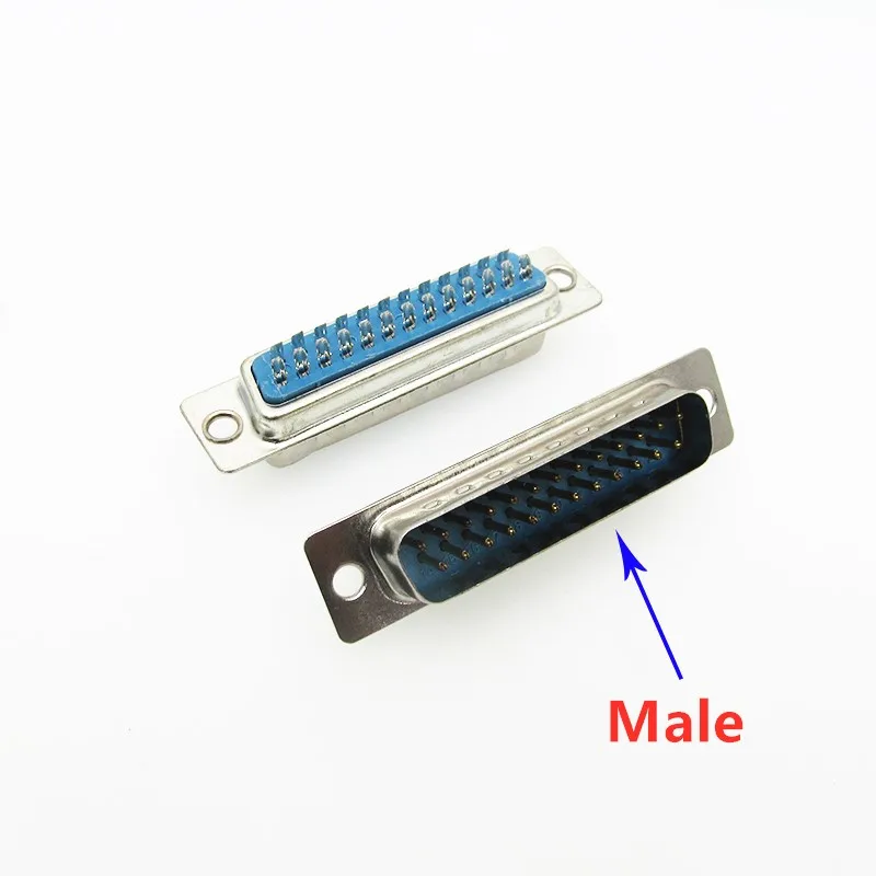 5Pcs DB9 DB15 DB25 DB37 Hole/Pin Female/Male Blue Welded Connector RS232 serial port socket DB D-SUB adapter 9/15/25/37 pin