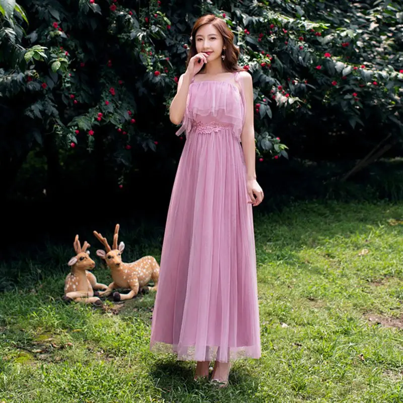 kerala christian wedding bridesmaid dresses Duntery V Neck Lace Chiffon Tea-Length Dress, Champagne