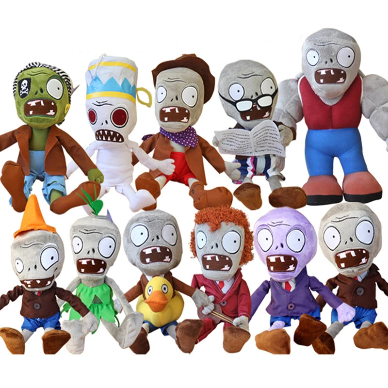 

11pcs/lot 30cm Plants vs Zombies Hats Pirate Duck Zombies Plush Stuffed Toys PVZ Zombies Plush Soft Toy Doll Gifts for Children