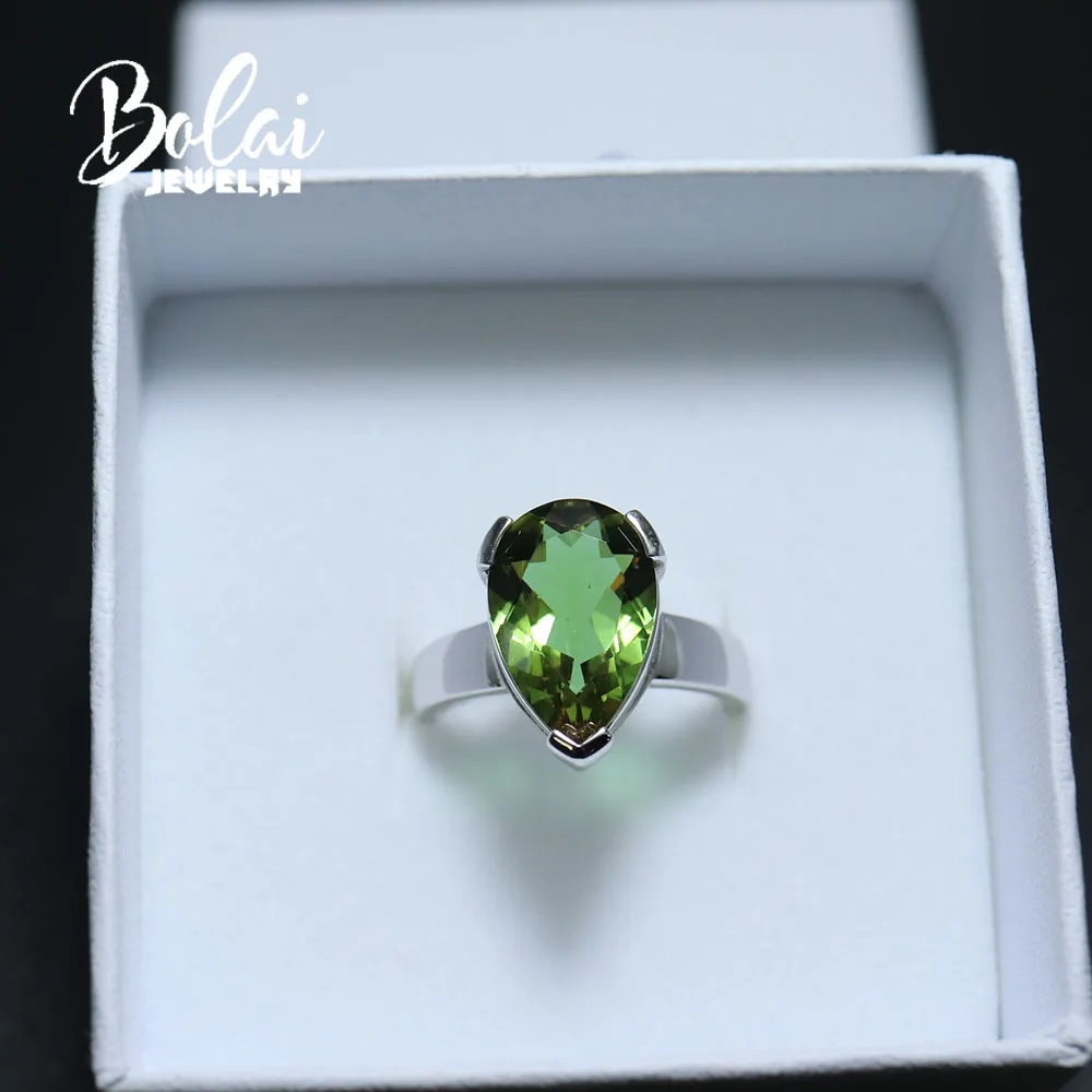 Bolaijewelry-Anillo de piedra preciosa creada para mujer, joyería fina de Plata de Ley 925 con cambio de color, para mamá