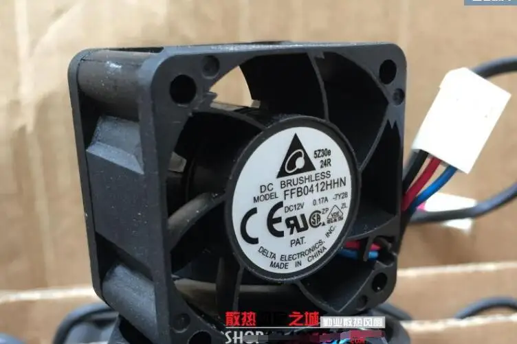 Delta Electronics FFB0412HHN 7Y28 DC 12V 0.17A 40x40x28mm 3-Wire Server Cooling  Fan